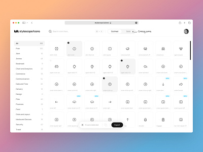 Stylescope Icons web app design action bar app design icons saas stylescope icons svg ui ux web