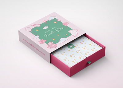 Gift Box Packaging Design for Newborn Clothing Store branding design ecommerce graphic design packaging packaging design vector
