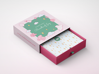 Gift Box Packaging Design for Newborn Clothing Store branding design ecommerce graphic design packaging packaging design vector