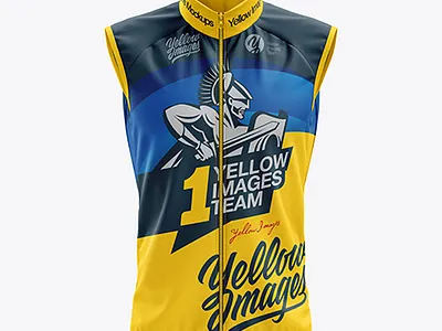 Free Download PSD Men’s Cycling Wind Vest mockup (Front View) branding mockup