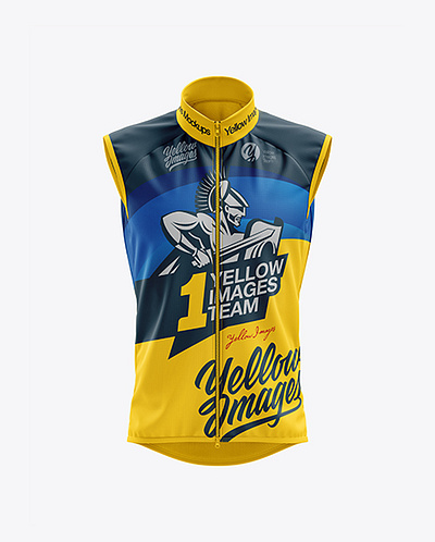 Free Download PSD Men’s Cycling Wind Vest mockup (Front View) branding mockup