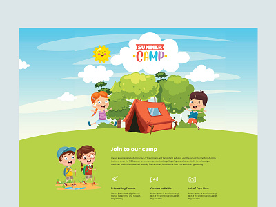 Summer camp design graphic design ui user experience user interface ux web design