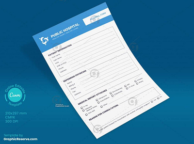 Medical Referral Form Template for Recommendations canva canva template form hospital medical medical form medical referral form medical service form medical service list form patient referral form service list