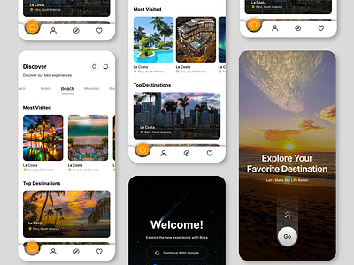 Mego - Travel App UI Kit app ui ux design booking app journey book app travel app design travel app ui ux trip booking