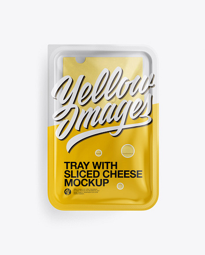 Free Download PSD Tray With Sliced Cheese Mockup - Top View branding mockup