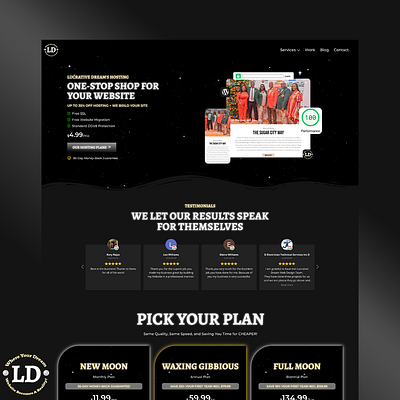 Lucrative Dream's Hosting branding design graphic design illustration logo ui web design webdesign website design website development wordpress wordpress design wordpress website