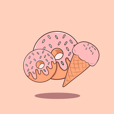 Donut & Ice Cream Illustration
