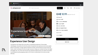 Learning platform - course details design ui ux web