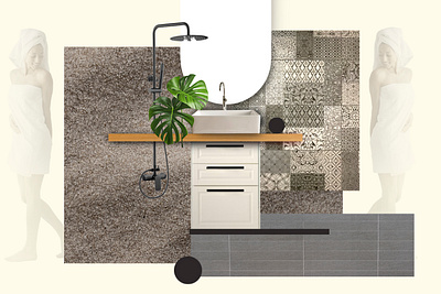Interior Design Consept Bathroom bathroom collage design concept graphic design interior interior collage
