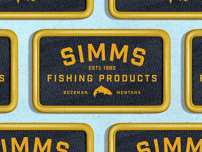 Simms Fishing - Apparel Design apparel design badge branding custom type fishing fly fishing fly shop branding graphic design hat design heritage lettering logo design logo designer patch design retro simms fishing type vintage