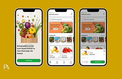 Neo-brutalism concept - Groceries App