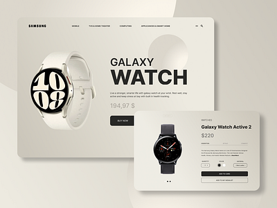 Galaxy Watch – main screen concept. Product page concept galaxy watch graphic design main screen product page ui web design