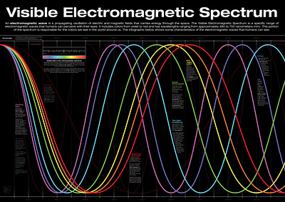 Infographic - the Visible Electromagnetic Spectrum data visualization design graphic design infographic science vector