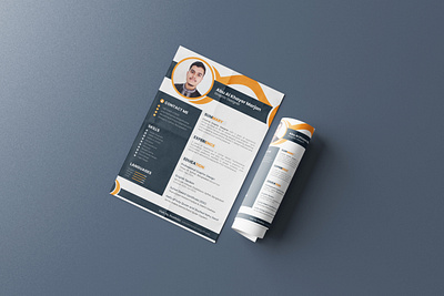 Minimalist Resume or CV Design branding clean cv gray mimalist professional resume yellow