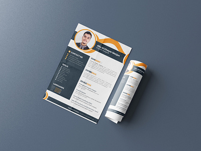 Minimalist Resume or CV Design branding clean cv gray mimalist professional resume yellow