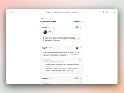 A launch ready experiment animation ui web application