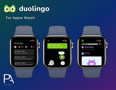 Duolingo on apple watch app design ui