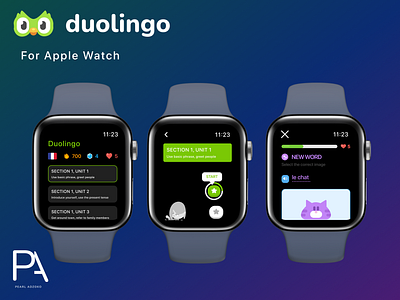 Duolingo on apple watch app design ui