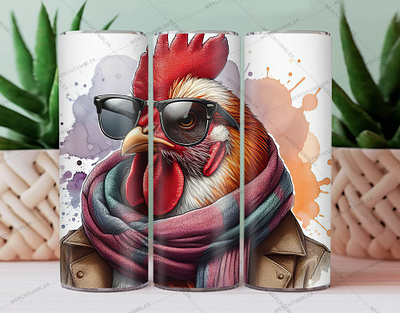 Pastel Chicken Skinny Tumbler Wrap 20 oz tumbler 30 oz tumbler chicken art chicken design chicken vector color image design illustration pastel art pastel design pastel tumbler pastel vector skinny tumbler sublimation tumbler design tumbler sublimation tumbler warp tumblers vector art waterslide tumbler