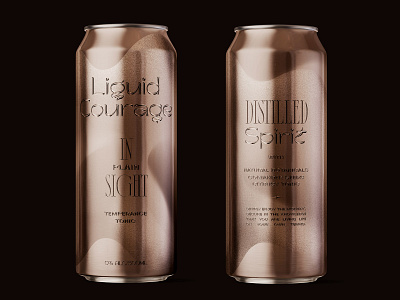 Liquid Courage Packaging branding can design nonalcoholic packaging sober living sobriety tall can type typography