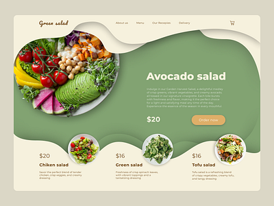 Green salad – main screen concept concept main screen salad bar uxui web design
