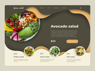 Green salad – main screen concept concept main screen salad bar uxui web design