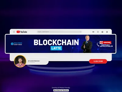 Blockchain Youtube Channel Banner Design banner design banner youtube channel art facebook banner graphic design youtube youtube banner youtube channel