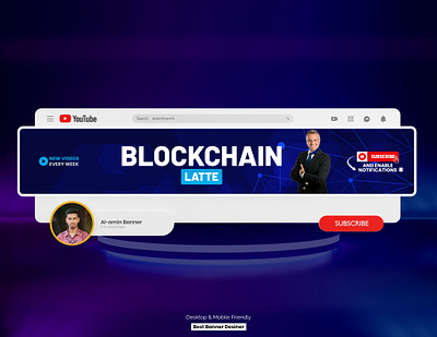 Blockchain Youtube Channel Banner Design banner design banner youtube channel art facebook banner graphic design youtube youtube banner youtube channel