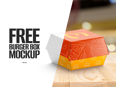Free Burger Box Mockup empty