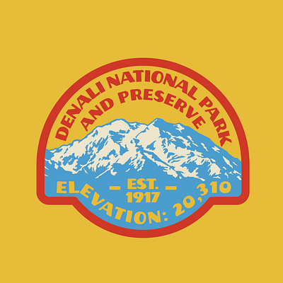 Denali National Park badge denali national park design illustration logo national park national park design outdoors patch retro vintage wilderness