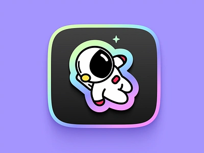 Astronaut App Icon app icon astronaut branding cosmonaut glowing graphic design icon logo space sticker