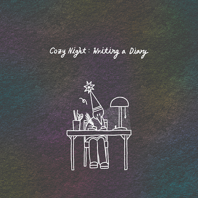 Cozy Night : Writing a Diary art artwork chair design diary illust illustration ipad lamp lettering line minimal night photoshop tweetyheather writing