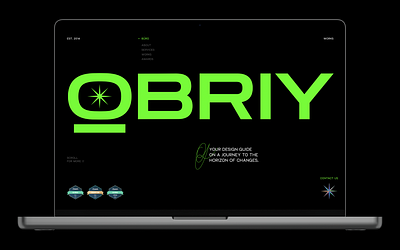 Obriy Design Büro. Website redesign, hero section 3d about us contact us corporate website design design agency desktop hero section horizontal menu main page metallic motion graphics redesign services ui ux vertical menu web website ui works section