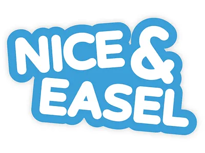 Nice & Easel | Drawing based puzzle game branding design draw game logo paint video game