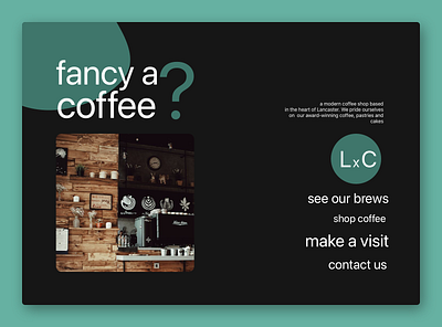 Coffee Shop Landing Page graphic design landing ux