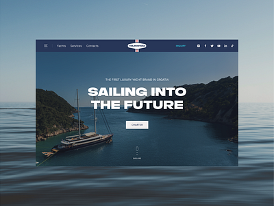 Yacht company website animation branding design logo luxury yachts marketing socials ui webdesign webflow yacht