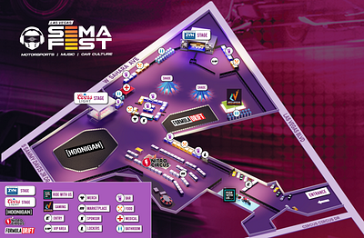 SEMA FEST LAS VEGAS 3d 3d event map event event map graphic design illustration isometric map map