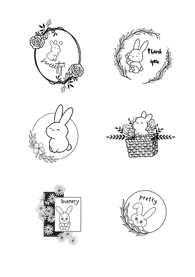 Cute Bunny stamp designs