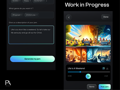 AI Music Generator app app design mobile ui ux