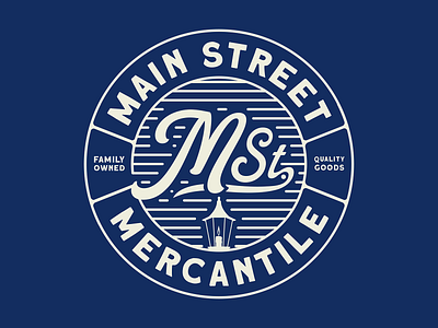 Main St. Mercantile Badge badge boise branding design family owned general goods graphic design idaho identity illustration logo mark mercantile