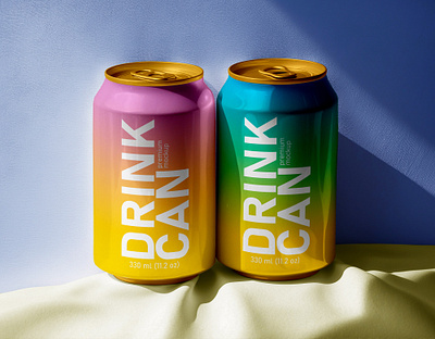 Free Drink Can Mockup PSD cans drink free free mockup freebies mockup mockup design mockup psd product design psd psd mockup