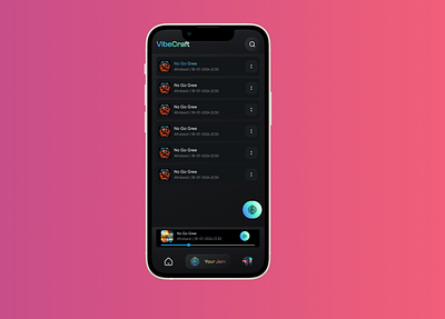 Generated music list app design mobile ui ux