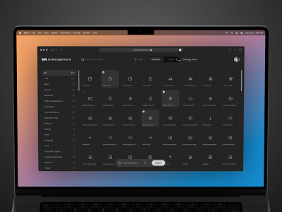 Stylescope Icons wab app (dark mode) action bar app components dark mode macos saas stylescope icons ui ux web