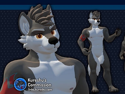 Retexture for AbyssFenrir 3d 3d model anthro anthropomorphic canine commission furry furryart noai odo pack pup puppack retexture texturing vrchat