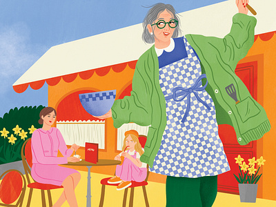 Un-Retirement bodil jane book cover character colourful digital family folioart illustration publishing women