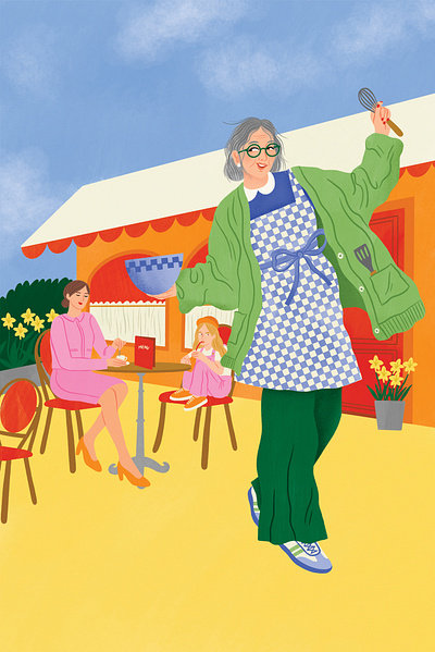 Un-Retirement bodil jane book cover character colourful digital family folioart illustration publishing women