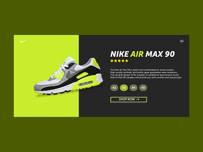 A web-banner for Nike. nike ui ui design web banner веб баннер дизайн баннера кроссовки обувь пользовательский интерфейс спорт