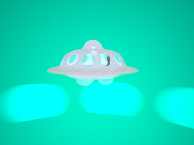 Approaching. 3d animation character motion graphics ufo