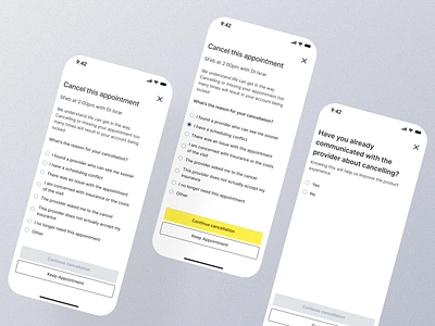 Cancel Appointment Mobile App Ui app appointment appointment dashboard appointment design appointment details appointment interface appointment layout appointment mobile app appointment option appointment page appointment screen appointment setting appointment setup appointment ui cancel appointment cancel appointment screen cancel appointment ui design screen ui