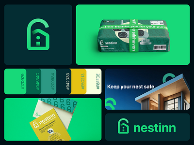 Nestinn - Brand Design branding design graphicdesign home security illustration logo typography